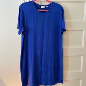 Aritzia/Wilfred Free cobalt blue t-shirt dress